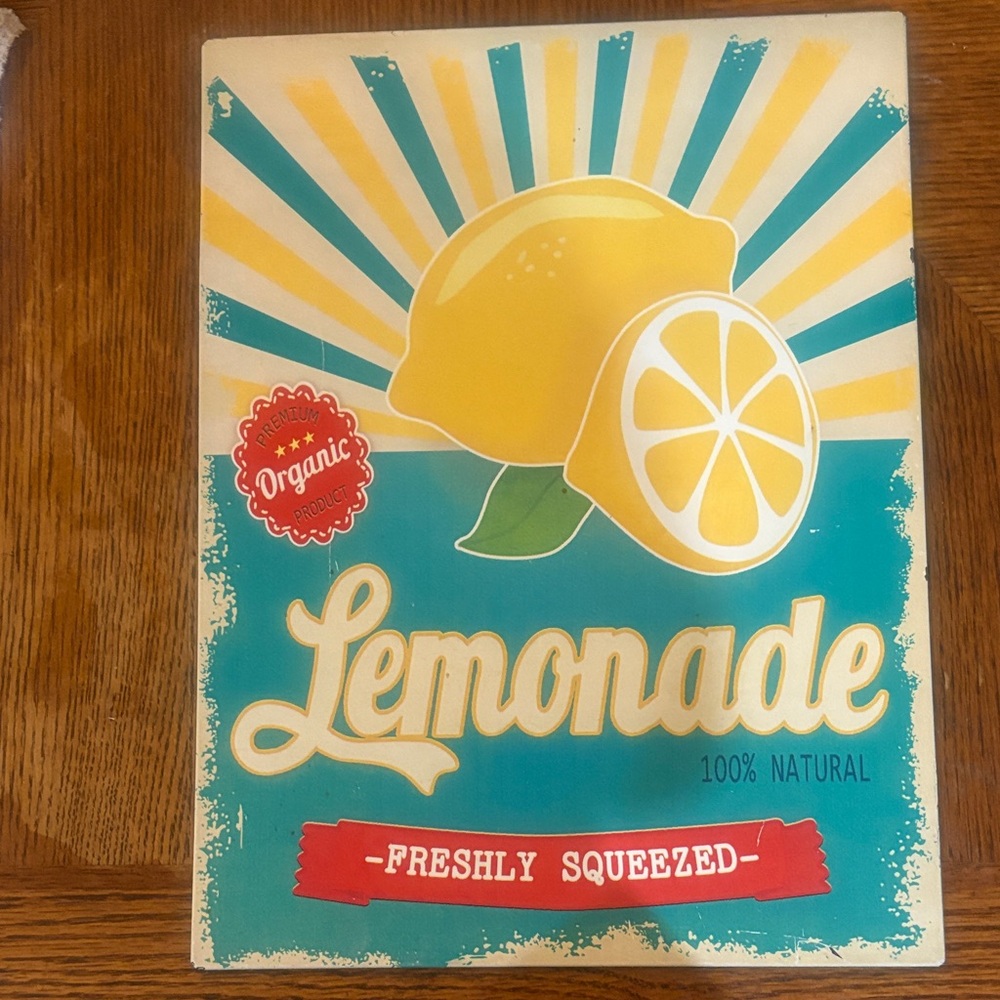 Vintage Lemonade Wall Art - Yellow and Blue